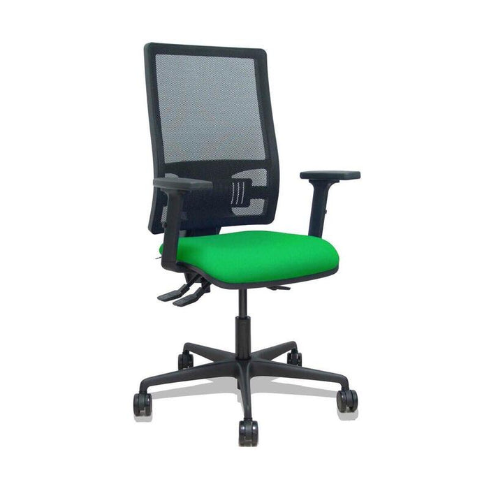 Piqueras Y Crespo Silla Bormate Asincro Malla Negra Asiento Bali Verde Brazos 2d Ruedas 65mm