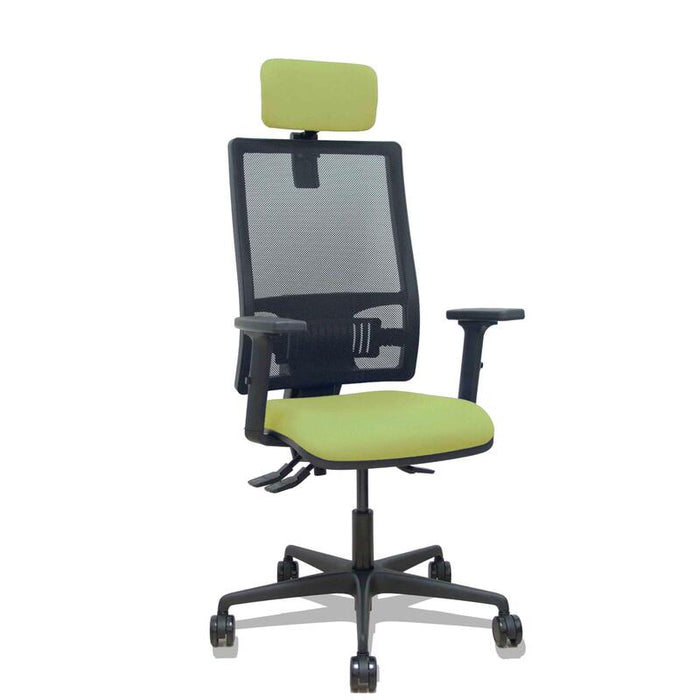Piqueras Y Crespo Silla Bormate Asincro Malla Negra Asiento Bali Verde Oliva Brazos 2d Ruedas 65mm Cabecero Regulable
