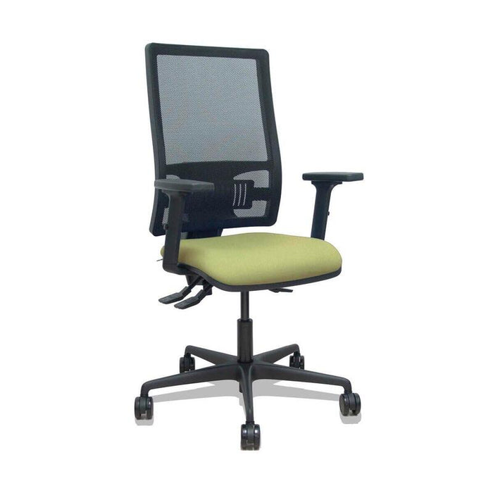 Piqueras Y Crespo Silla Bormate Asincro Malla Negra Asiento Bali Verde Oliva Brazos 2d Ruedas 65mm