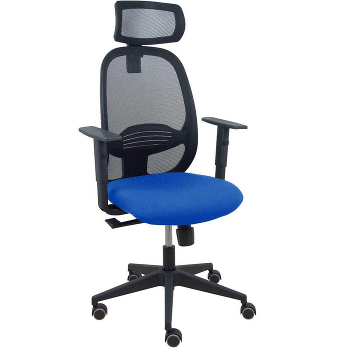 Piqueras Y Crespo Silla Cilanco Negra Malla Negra Asiento Bali Azul Brazo Regulable Cabecero Regulable