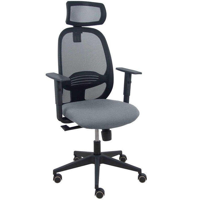 Piqueras Y Crespo Silla Cilanco Negra Malla Negra Asiento Bali Gris Brazo Regulable Cabecero Regulable