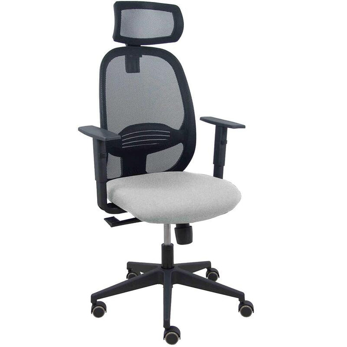 Piqueras Y Crespo Silla Cilanco Negra Malla Negra Asiento Bali Gris Claro Brazo Regulable Cabecero Regulable