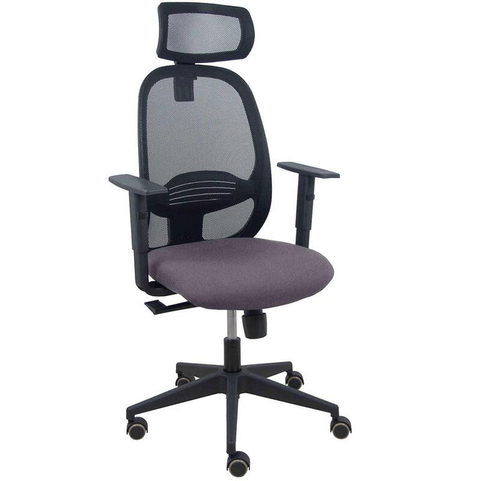 Piqueras Y Crespo Silla Cilanco Negra Malla Negra Asiento Bali Gris Oscuro Brazo Regulable Cabecero Regulable