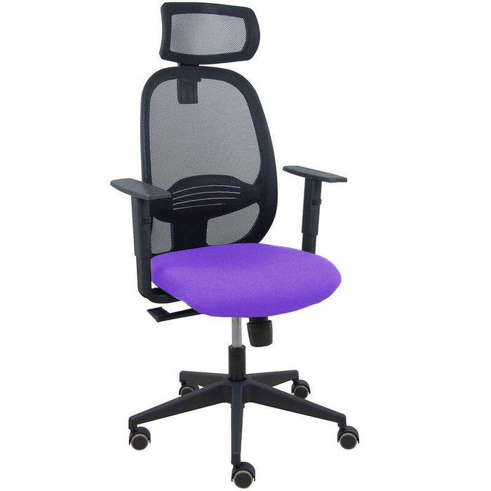 Piqueras Y Crespo Silla Cilanco Negra Malla Negra Asiento Bali Lila Brazo Regulable Cabecero Regulable