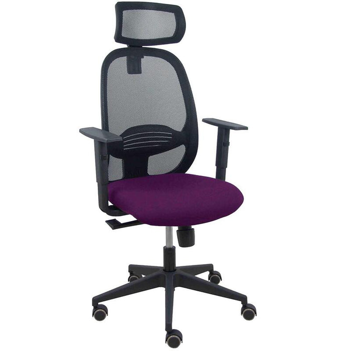 Piqueras Y Crespo Silla Cilanco Negra Malla Negra Asiento Bali Morado Brazo Regulable Cabecero Regulable