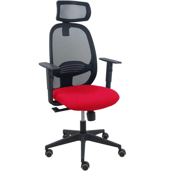 Piqueras Y Crespo Silla Cilanco Negra Malla Negra Asiento Bali Rojo Brazo Regulable Cabecero Regulable