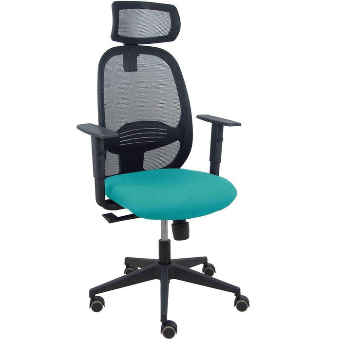 Piqueras Y Crespo Silla Cilanco Negra Malla Negra Asiento Bali Turquesa Brazo Regulable Cabecero Regulable