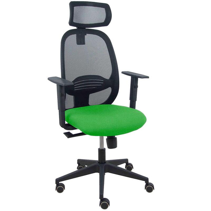Piqueras Y Crespo Silla Cilanco Negra Malla Negra Asiento Bali Verde Brazo Regulable Cabecero Regulable