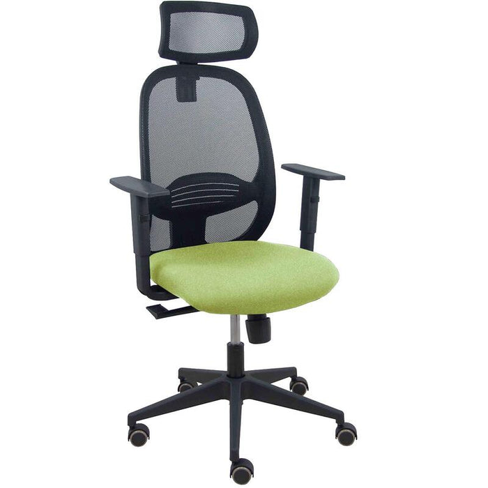 Piqueras Y Crespo Silla Cilanco Negra Malla Negra Asiento Bali Verde Oliva Brazo Regulable Cabecero Regulable
