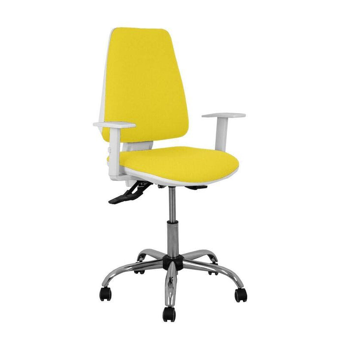 Piqueras Y Crespo Silla Elche Blanca Asincro Bali Amarillo Brazos Regulables Ruedas De Parque