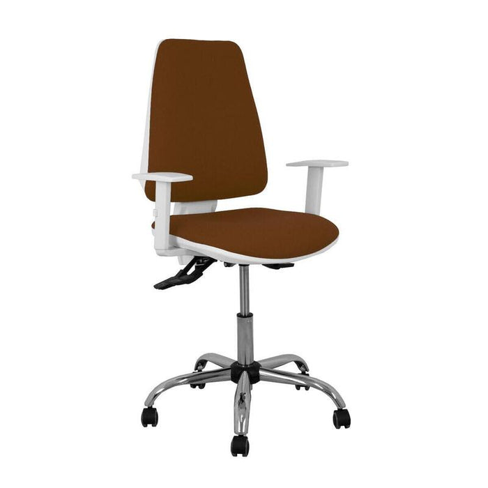 Piqueras Y Crespo Silla Elche Blanca Asincro Bali Marron Oscuro Brazos Regulables Ruedas De Parque