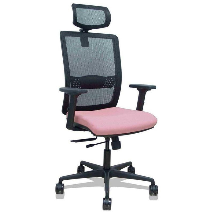 Piqueras Y Crespo Silla Haches Traslack Malla Negra Asiento Bali Rosa Brazos 2d Ruedas 65mm Cabecero Regulable