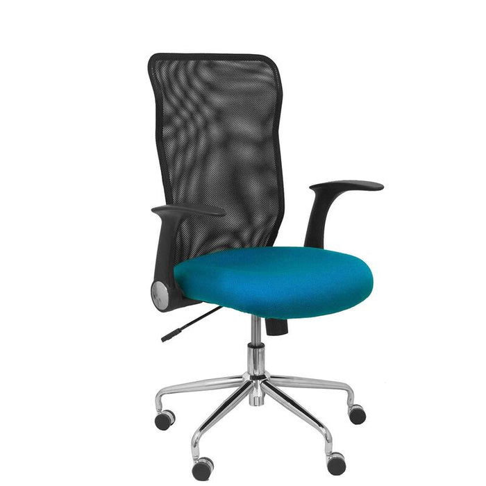 Piqueras Y Crespo Silla Minaya Respaldo Malla Negro Asiento Bali Verde Petroleo