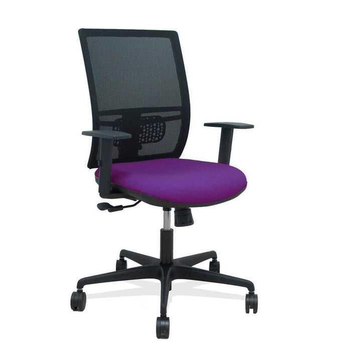 Piqueras Y Crespo Silla Yunquera Sincro Malla Negra Bali Morado Brazo Regulable