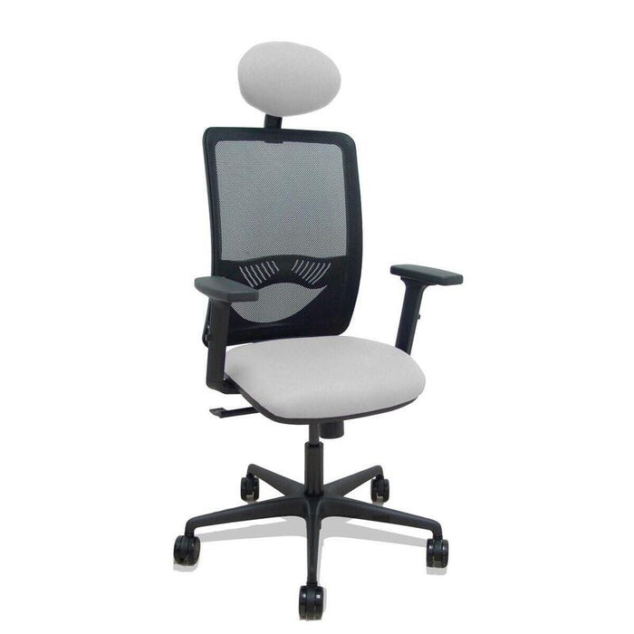 Piqueras Y Crespo Silla Zulema Sincro Malla Negra Asiento Bali Gris Claro Brazos 2d Ruedas 65mm Cabecero