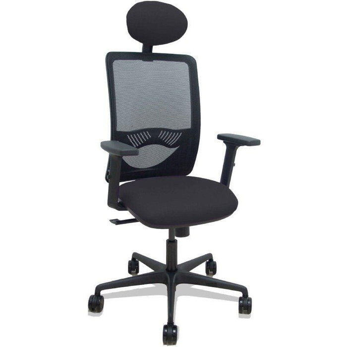 Piqueras Y Crespo Silla Zulema Sincro Malla Negra Asiento Bali Negro Brazos 2d Ruedas 65 Cabecero