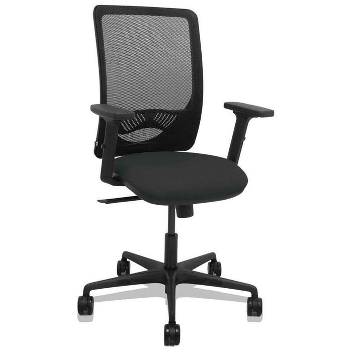 Piqueras Y Crespo Silla Zulema Sincro Malla Negra Asiento Bali Negro Brazos 2d Ruedas 65
