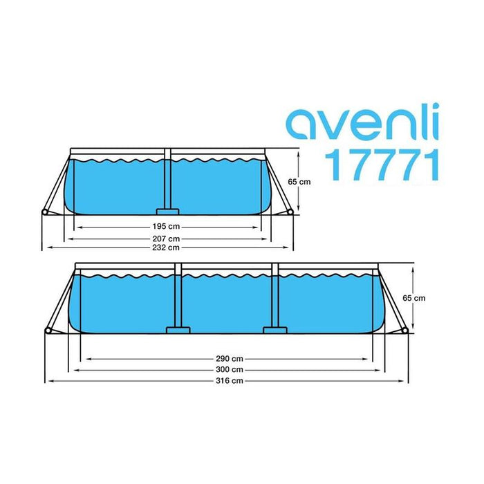 Piscina Con Estructura Avenli Gris 300x207x66
