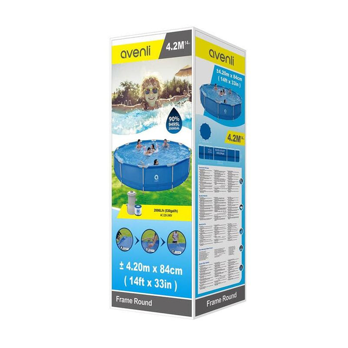 Piscina Con Estructura Avenli Redonda 427x84, Juego Completo