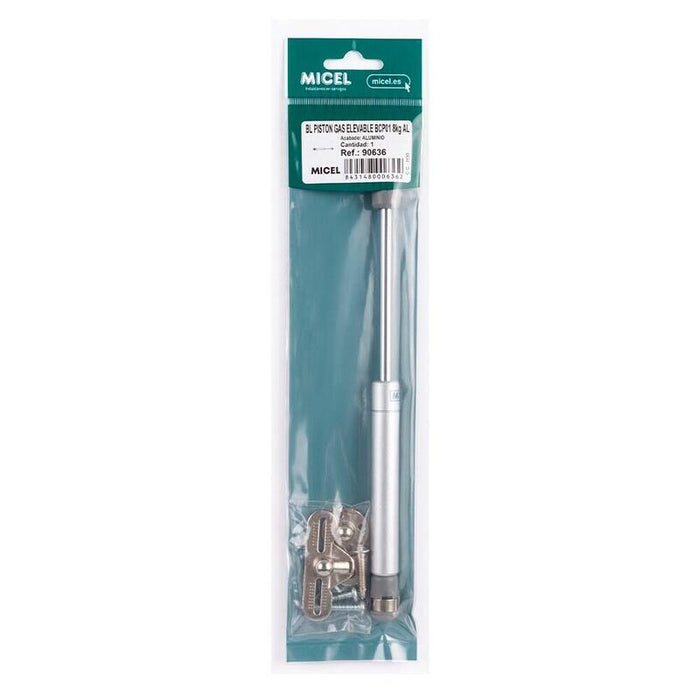 Pistón De Gas Elevable, Modelo Bcp01, De Aluminio, Carga Máx. 12 Kg, Blister