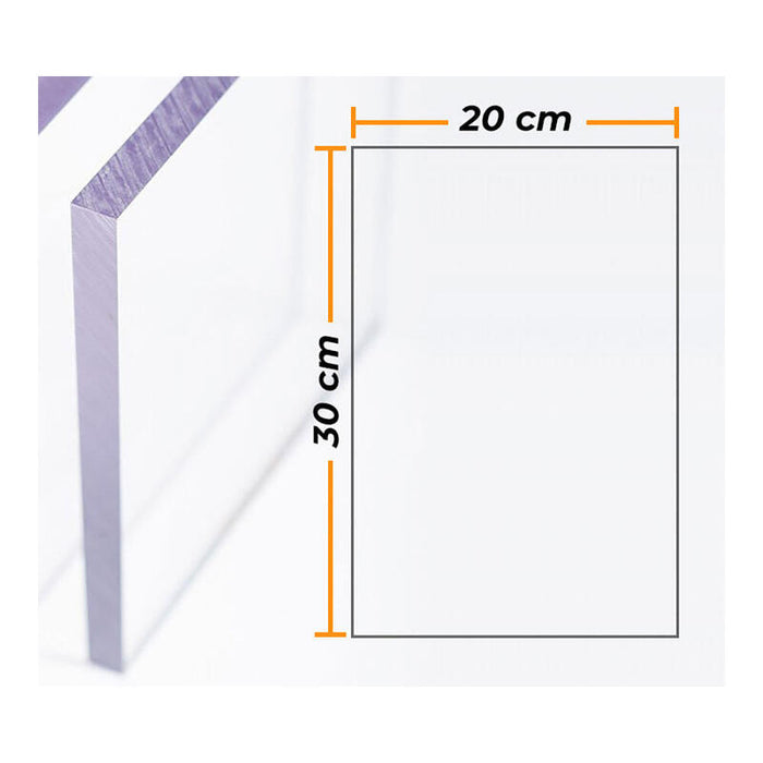 Placa Policarbonato Transparente 4mm - 20x30cm