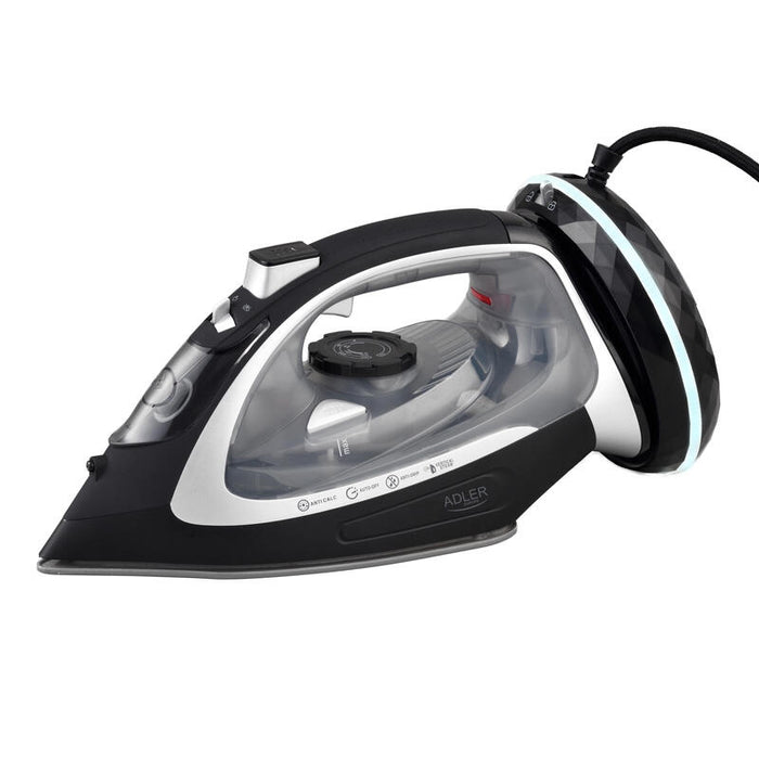Plancha De Vapor Adler Ad 5043, Funcionamiento Con Cable E Inalámbrico, Negro Plata