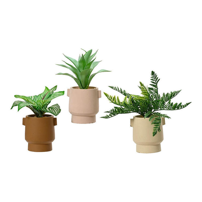 Planta Artificial De 25cm Con Macetas Colores Surtidos 808559