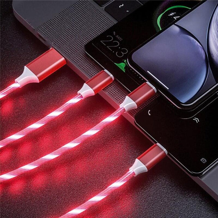 Platinet Cable Tipo-C Luces Led Rojo 1.5a 1m