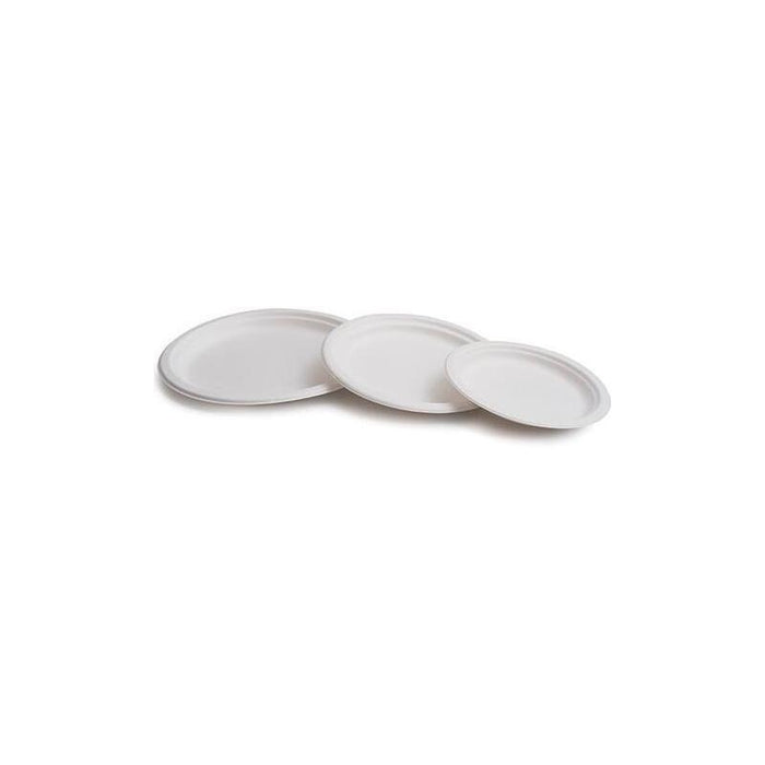 Plato Caña De Azúcar 17cm Biodegradable Blanco Pack 50