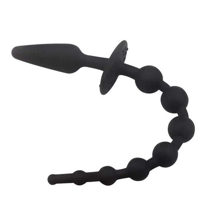 Plug Anal Con Cadena Anal Silicona Negro