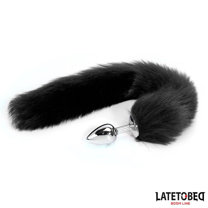 Plug Anal Con Cola Negro 40 Cm