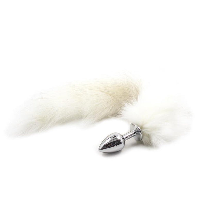 Plug Anal Con Cola Pelo Sedoso Blanco