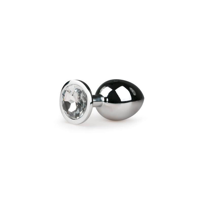 Plug Con Cristal Transparente No.2 Plateado