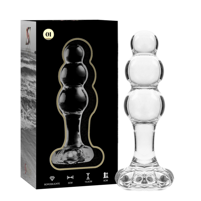 Plug Cristal  Nebula Series By Ibiza - Modelo 1  Borosilicato 10.7 X 3 Cm Transparente