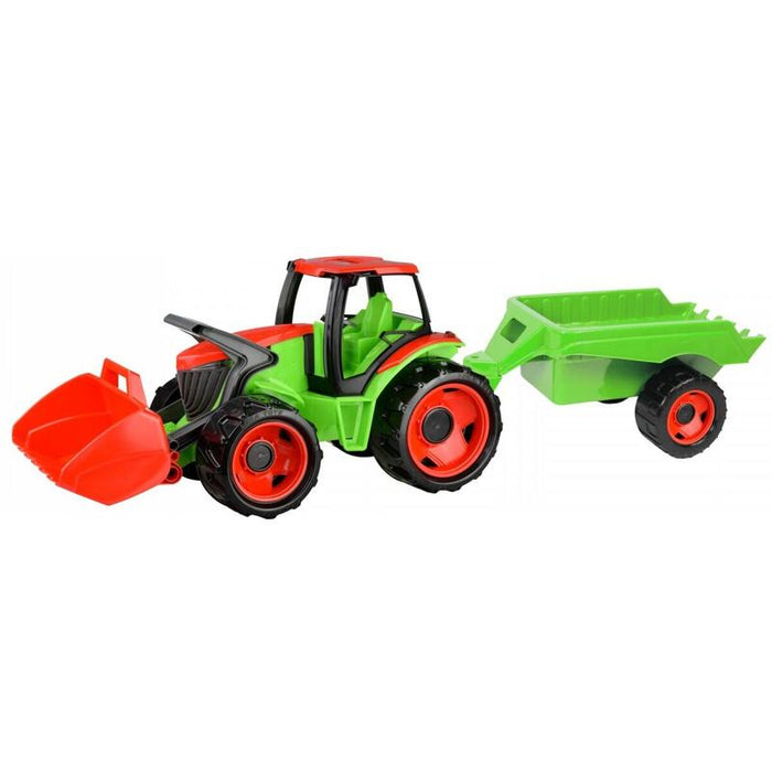 Pojazd Traktor Z Lyzka I Przyczepa Czerwono-Zielony