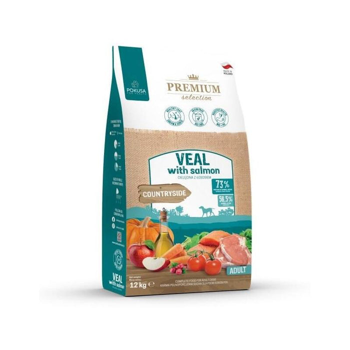 Pokusa Premium Selection Veal With Salmon Adult - Alimento Seco Para Perros - 12kg