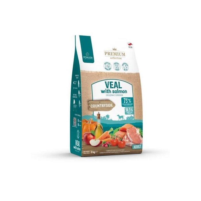 Pokusa Premium Selection Veal With Salmon Adult - Alimento Seco Para Perros - 3kg