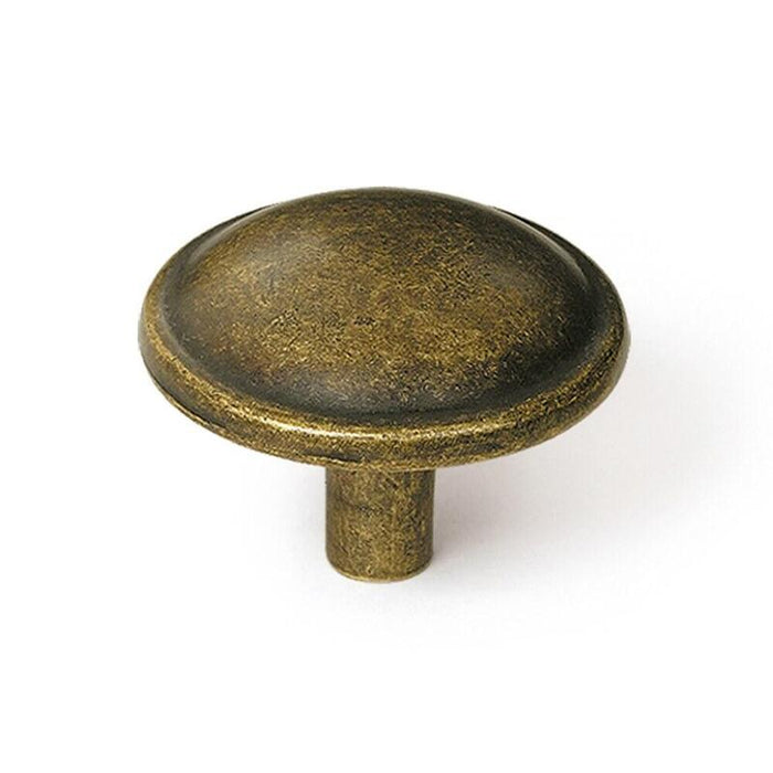 Pomo Para Mueble, Modelo 3118, De Zamak Con Acabado Cuero Viejo, Ø32 Mm, Blíster 4 Uds