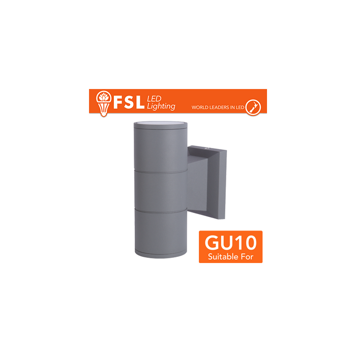 Portalámparas De Pared De 2 Vías Gu10 Ip54 - Gris