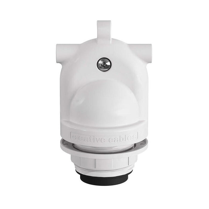 Portalámparas E27 Con Gel Para Exterior Doble Salida Ip65 Blanco