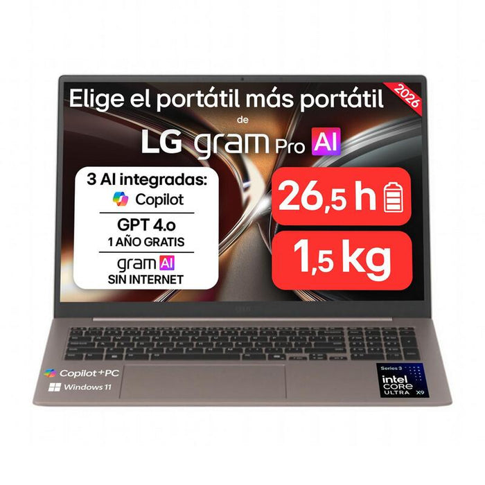 Portatil Lg Gram Pro Ips Tactil 17" Intel X9 32gb 512gb Bronze Win Home