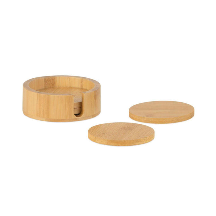 Posavasos De Bambú Con Soporte Ø11 X 4 Cm