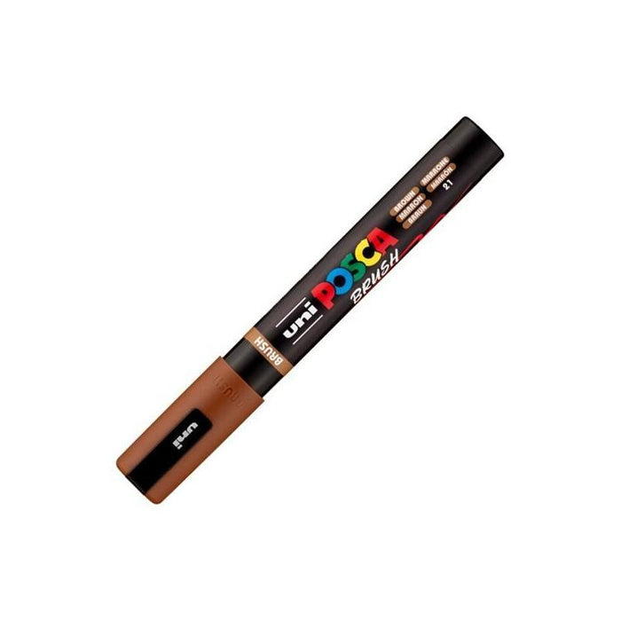 Posca Marcador Pc-5br Brush Punta M Semiflexible Marrón