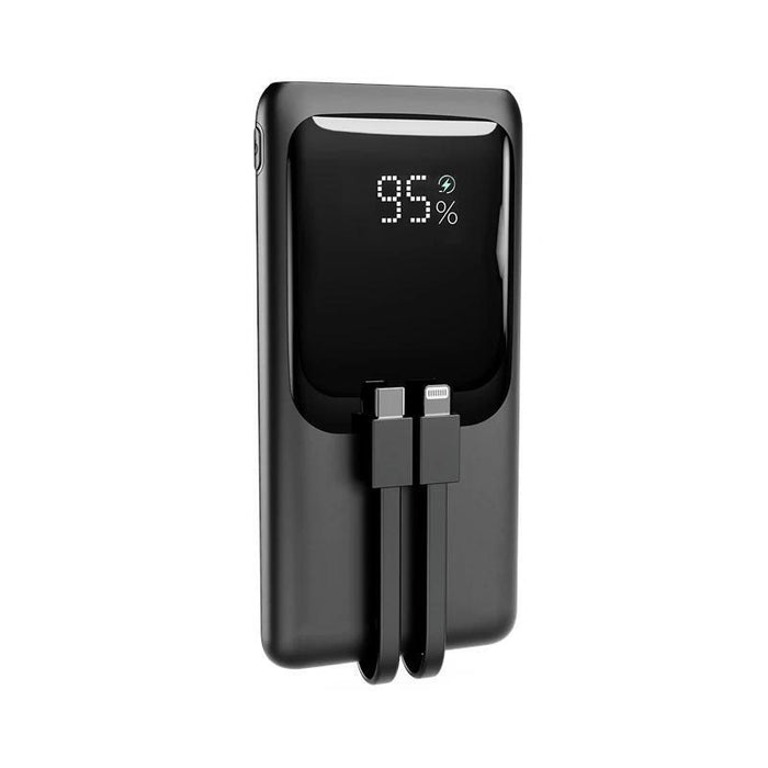 Power Bank Gembird 20 W Fast Charging  With Integrated Cables 10000 Mah Black
