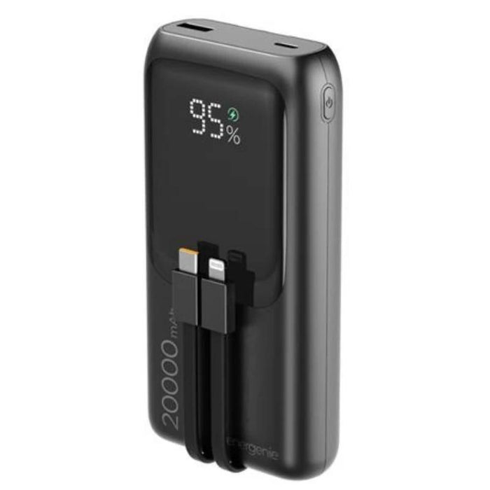 Power Bank Gembird 20 W Fast Charging With Integrated Cables 20000 Mah Black