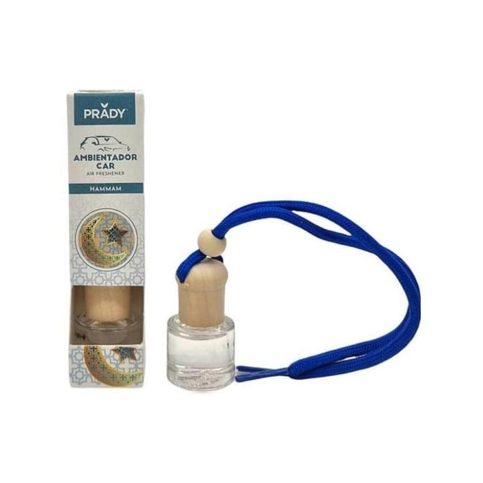 Prady Ambientador Coche Hammam - Frasco De Cristal 6 Ml Y Cuerda Para Espejo Retrovisor