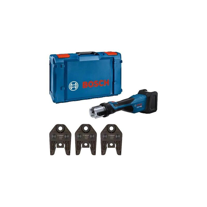 Prensadora A Batería Bosch Professional Gpt 18v-32 Professional Solo, 18volt, Kit Th, Prensadora Azul, Sin Batería Ni Cargador, 3 Mordazas De Prensado Th Estándar, En L-Boxx 06019m2104