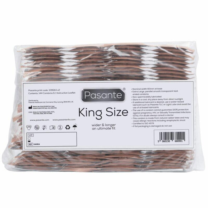 Preservativos King Más Largos Y Anchos Bolsa Pasante  144 Unidades