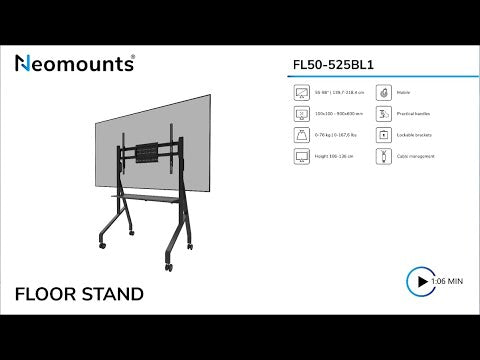 EAN 8717371440220 - Neomounts FL50-525BL1 mueble y soporte para dispositivo multimedia Negro Panel plano Mesita con ruedas pa