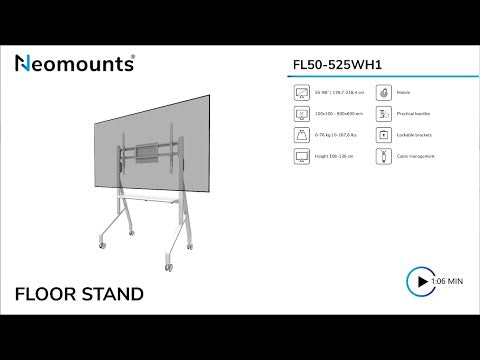 EAN 8717371441203 - Neomounts FL50-525WH1 mueble y soporte para dispositivo multimedia Blanco Panel plano Mesita con ruedas p